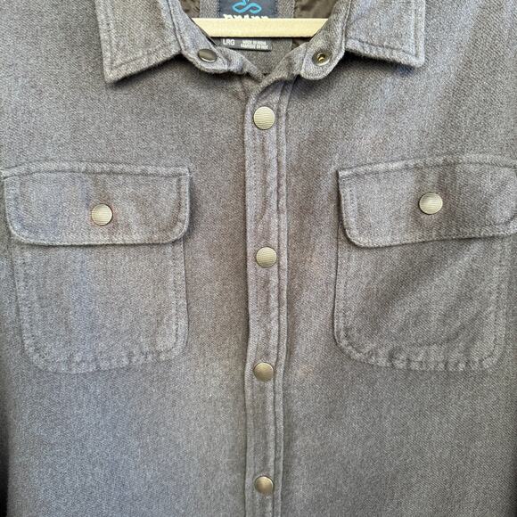 Mens Prana shirt jacket - navy - black - snap up - shacket - organic cotton - L - Picture 2 of 10